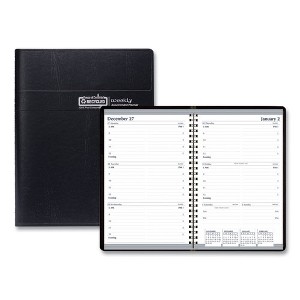 Recycled Weekly Appointment Book, 8 x 5, Black Cover, 12-Month (Jan to Dec): 2025 - 1 of 4