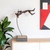 HomeRoots 17" Bronze Resin Pole Vaulting Man Tabletop Sculpture - 2 of 4