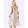 INSPIRE CHIC Women's Satin Sleeveless Pajama Dress Spaghetti Strap Silky Full Slip Midi Nightgown - 4 of 4