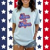 Simply Sage Market Women's Stars and Stripes Cursive Short Sleeve Garment Dyed Tee - 2 of 3