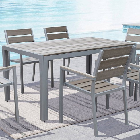 Outdoor dining table gray new arrivals