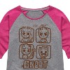 Girls' - Marvel - Guardians of the Galaxy Groot Grid Shirt Tail Raglan Graphic T-shirt - 2 of 4