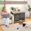 Furniture Style Dog Crate, Heavy Duty Dog Crate With Feeding Bowl, Wheels, Three Doors, Wooden Thickened Dog Cage, Kennel For Living Room - 3 of 4