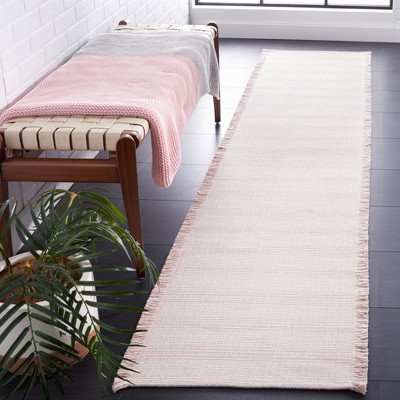 Augustine Ivory and Pink Boho-Mod Flatweave Runner Rug