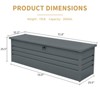 Gulches 260 Gallon Metal Outdoor Deck Box Waterproof, Large Patio Storage Box w/Lockable for Patio Cushions, Pool Accessories, Garden Tools ,Dark Gray - 3 of 4