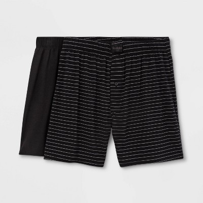 Men's Striped 2pk Knit Boxer - Goodfellow & Co™ Black S : Target