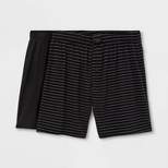 Men's Striped 2pk Knit Boxer - Goodfellow & Co™ Black