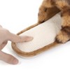 Women's Open Toe House Slippers Cross Band Fuzzy Indoor Slip On Bedroom Home Shoes - 3 of 4