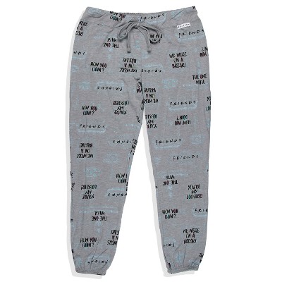Seven Times Six Friends TV Show Womens' Sayings You're My Lobster Jogger Pajama Pants Grey