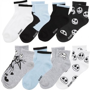 Womens Nightmare Before Christmas Jack Skellington 8-Pair Mid Crew Socks - 1 of 4