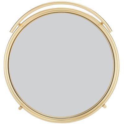 Ida Gold and Mirror Round 2-Tier Bar Cart