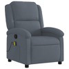 vidaXL Massage Recliner Chair Wingback Reclining Armchair for Elderly Velvet - Dark Gray Manual Push Back - 3 of 4