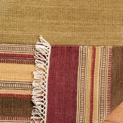 Hand-Woven Southwestern Kilim 8' x 10' Wool Rug in Warm Red