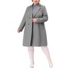 Agnes Orinda Women's Plus Size Fashion Notched Lapel Double Breasted Pea Coats - 3 of 4