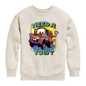 Boys' - Disney - Mater Need A Tow Graphic Long Sleeve Fleece Sweatshirt - 1 of 3