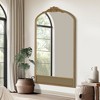 Dovelina Arch Wood Frame Carving Decorative Wall Mirror Bottom with Rattan Hanging Mirror - 2 of 4