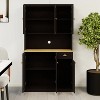 LunaLulinlk 71" Kitchen Pantry Storage Cabinet with Microwave Oven Countertop, Freestanding Hutch Cabinet - 4 of 4