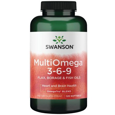 Swanson MultiOmega 3-6-9 - Non-GMO Flax Oil, Borage Oil, and Fish Oil Capsules - Essential Fatty Acids