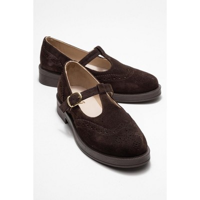 Janney - Brown Suede Genuine Leather Strap Loafer (Women) | Forever & Always Shoes