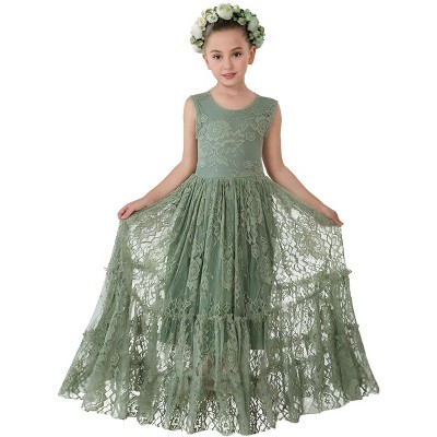 2Bunnies Rose All-Lace Zip Back Flower Girl Dress