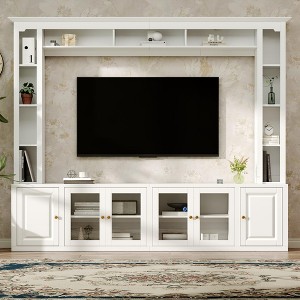 Bella Depot 92'' 4-Piece Modern Entertainment Center Wall Unit with Bookshelves for TVs Up to 80" - 1 of 4