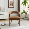Aortzio 25.79"W Wide Modern Barrel Open Back Upholstered Accent Chair With solid wood Legs - 3 of 4