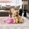 9x12 Washable Rug with Non Slip Backing Vintage Oriental Foldable Low Pile Rugs Retro Medallion Throw Floor Cover Ultra-Thin - 4 of 4