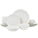 16pc Camellia Porcelain Double Bowl Dinnerware Set - Elama