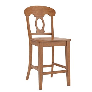 South Hill Napoleon Back 24 in. Counter Chair (Set of 2) - Oak - Inspire Q, Brown