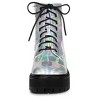 Allegra K Women's Round Toe Platform Lace Up Colorful Combat Ankle Boots - 3 of 4