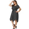 Agnes Orinda Women's Plus Size Polka Dots Wedding Elegant Spring Summer Midi Shirt Dresses - 3 of 4
