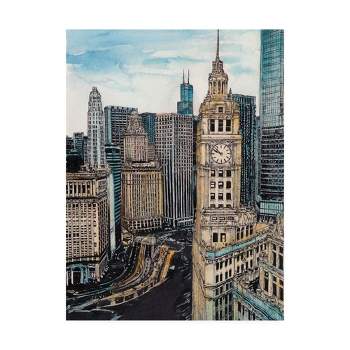 14" x 19" Us Cityscape Chicago by Melissa Wang - Trademark Fine Art