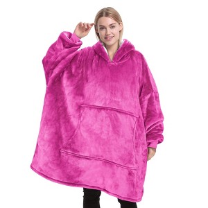 Catalonia Oversized Fleece Flannel Blanket Hoodie Sweatshirt for Women Men, Warm Wearable Blanket Pullover Adult, Cozy Christmas Gift for Wife Woman - 1 of 4