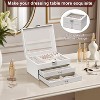 3-Layer Jewelry Box with Transparent Lid, Multi-Compartment Organizer for Necklaces, Earrings, Bracelets & Rings - 4 of 4