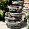 Sunnydaze 31"H Electric Polyresin and Fiberglass Lighted Cobblestone Waterfall Outdoor Water Fountain with LED Lights - image 2 of 4