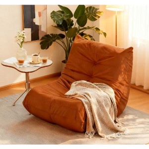 Lyngins Caterpillar-Style Bean Bag Chair, Armless Lazy Chair with High-Density Memory Foam, Stylish Accent Chair, Single Sofa Chair for Home - 1 of 4