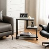 Costway 2 PCS 3 Tier Side Table W/ Casters Mobile End Table Storage Living Room Bedroom - 2 of 4