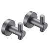 Gray 2-Pack Round Base Wall Mounted Hook Sets with Included Hardware , and Bedroom Furnishing Accessories - 3 of 4