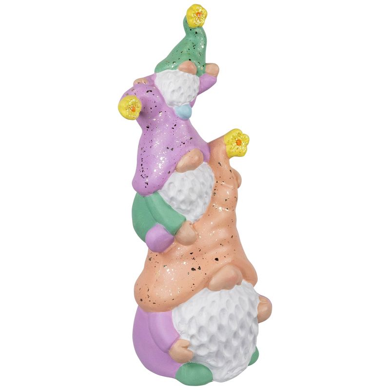 Northlight Gnome Tower Spring Figurine - 12" - Lilac and Orange, 4 of 6