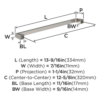 Polished Nickel Modern Cabinet Bar Pull with Mounting Hardware
