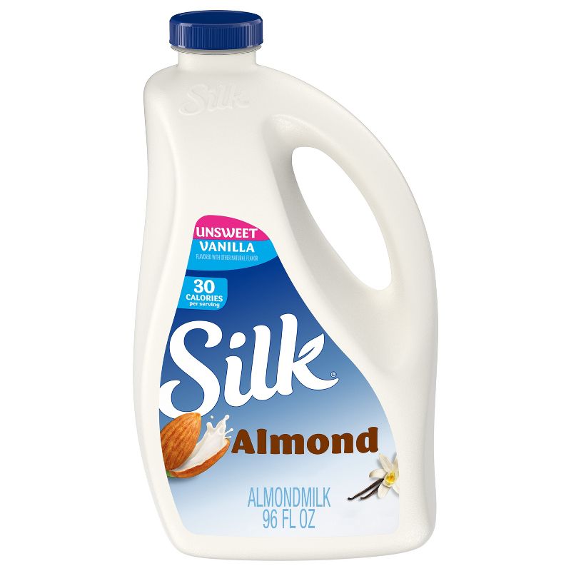 Silk Unsweetened Vanilla Almond Milk - 96 fl oz, 1 of 9