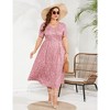 Plus Size Maxi Dress Womens Summer Casual Boho Floral Dress - 3 of 4