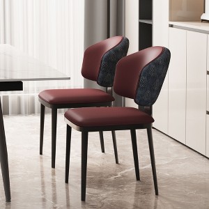 Luck Live 2-piece comfortable soft cushion modern dining chair with metal support legs Off-white - 1 of 4