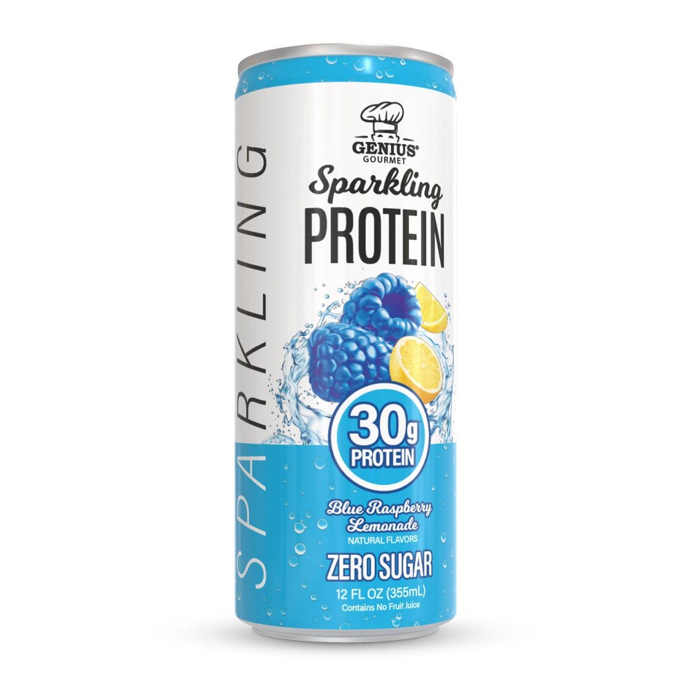Genius Gourmet Blue Raspberry Lemonade Sparkling Clear 30g Protein Shakes - 12 fl oz