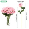 Unique Bargains Plastic Durable Realistic Bendable Artificial Roses Flowers with Long Stem 20 In 20 Pcs - 3 of 4