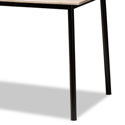 Honore 5-Piece Mid-Century Modern Dining Set in Light Brown and Matte Black