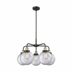 Beacon - 5 Light Stem Hung Chandelier In Art Deco Style-17.38 Inches Tall and 26 Inches Wide - 1 of 1