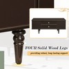 Coffee Table with Four Drawers, Two Side Hidden Storage Compartments, Modern Wood Center Table with Metal Handles and Four Solid Wood Legs - 4 of 4