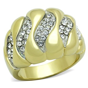 Slickblue Women's Statement Fashion Jewelry, Two-Tone IP Gold, Pave Set Clear Synthetic Crystals, size 5-10 - 1 of 4