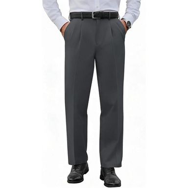 target grey dress pants COOFANDY Men's Classic Fit Pleat Front Hidden Expandable Waist Casual Business Suit Pants Dark 36W30L : price slider